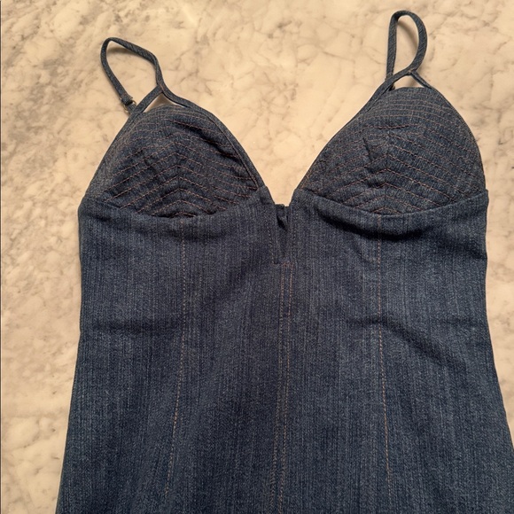 Fleur du Mal Asymmetrical Denim High Leg Dress in Denim. Worn once. - Picture 7 of 9